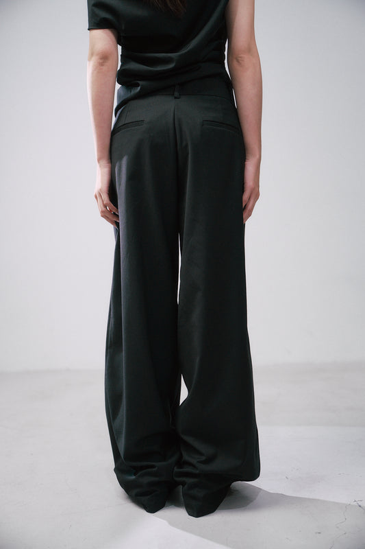 馬雷打褶西裝褲(黑)