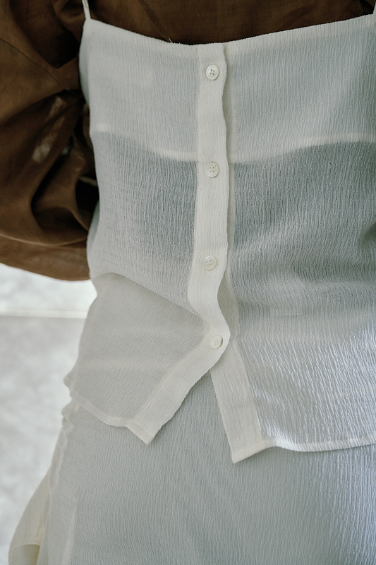 串珠細肩帶背心(白)