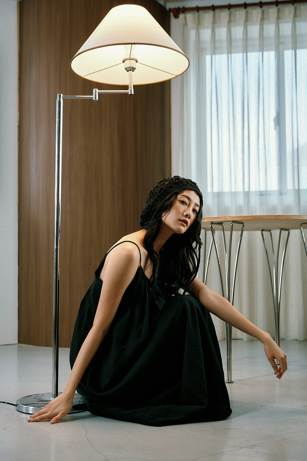 垂墜掛脖長洋裝(黑)