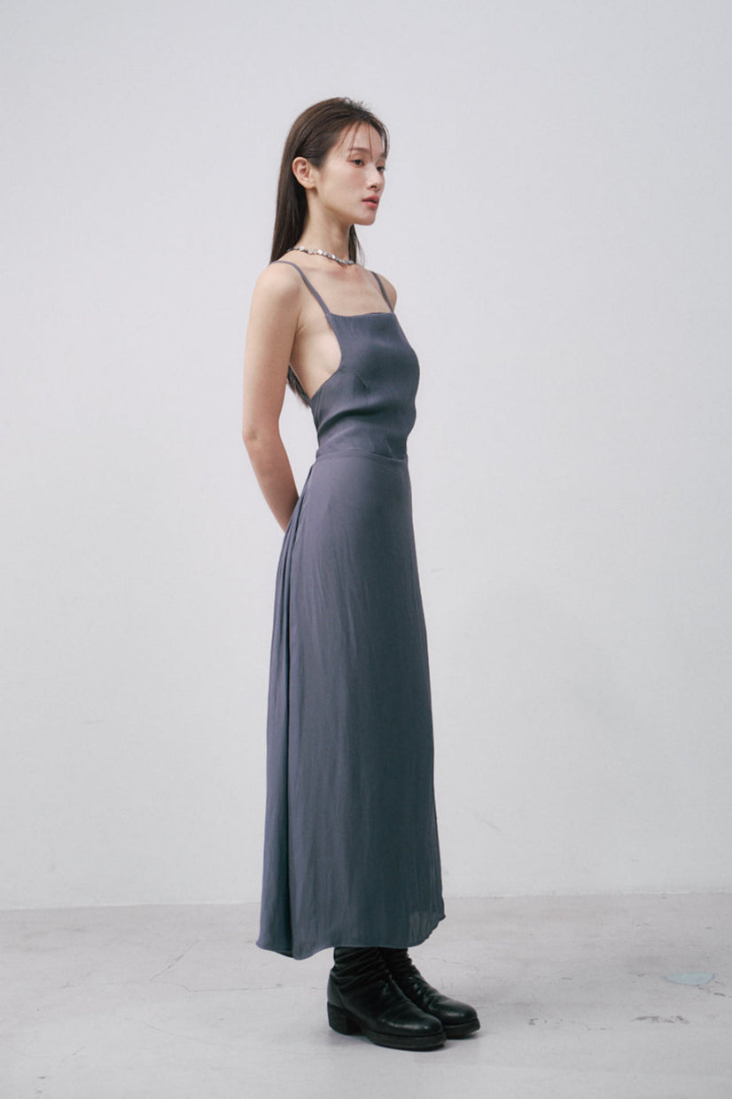 空靈綁帶洋裝(灰)