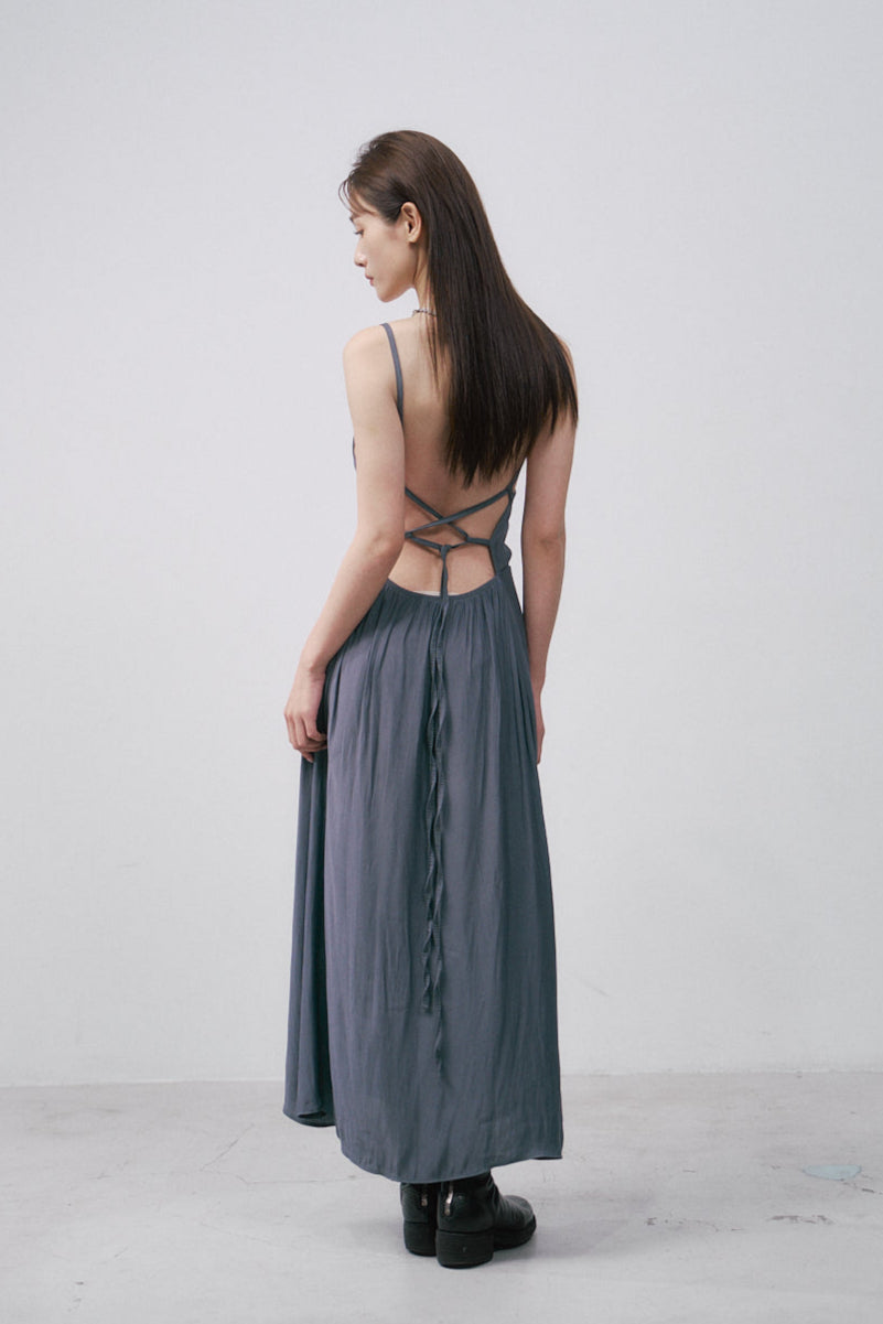 空靈綁帶洋裝(灰)