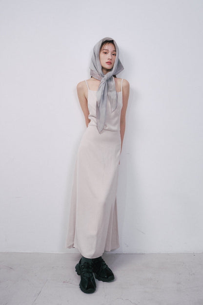 空靈綁帶洋裝(米白)