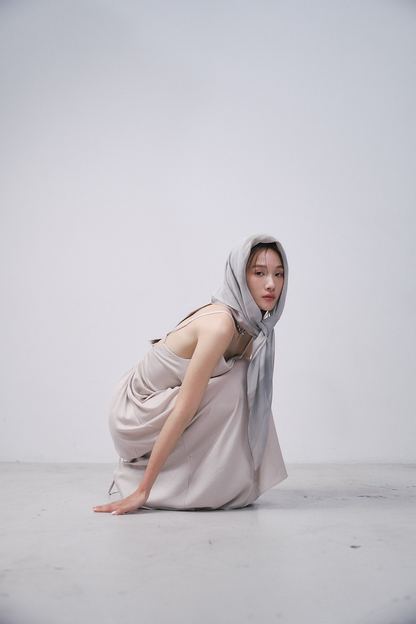 空靈綁帶洋裝(米白)